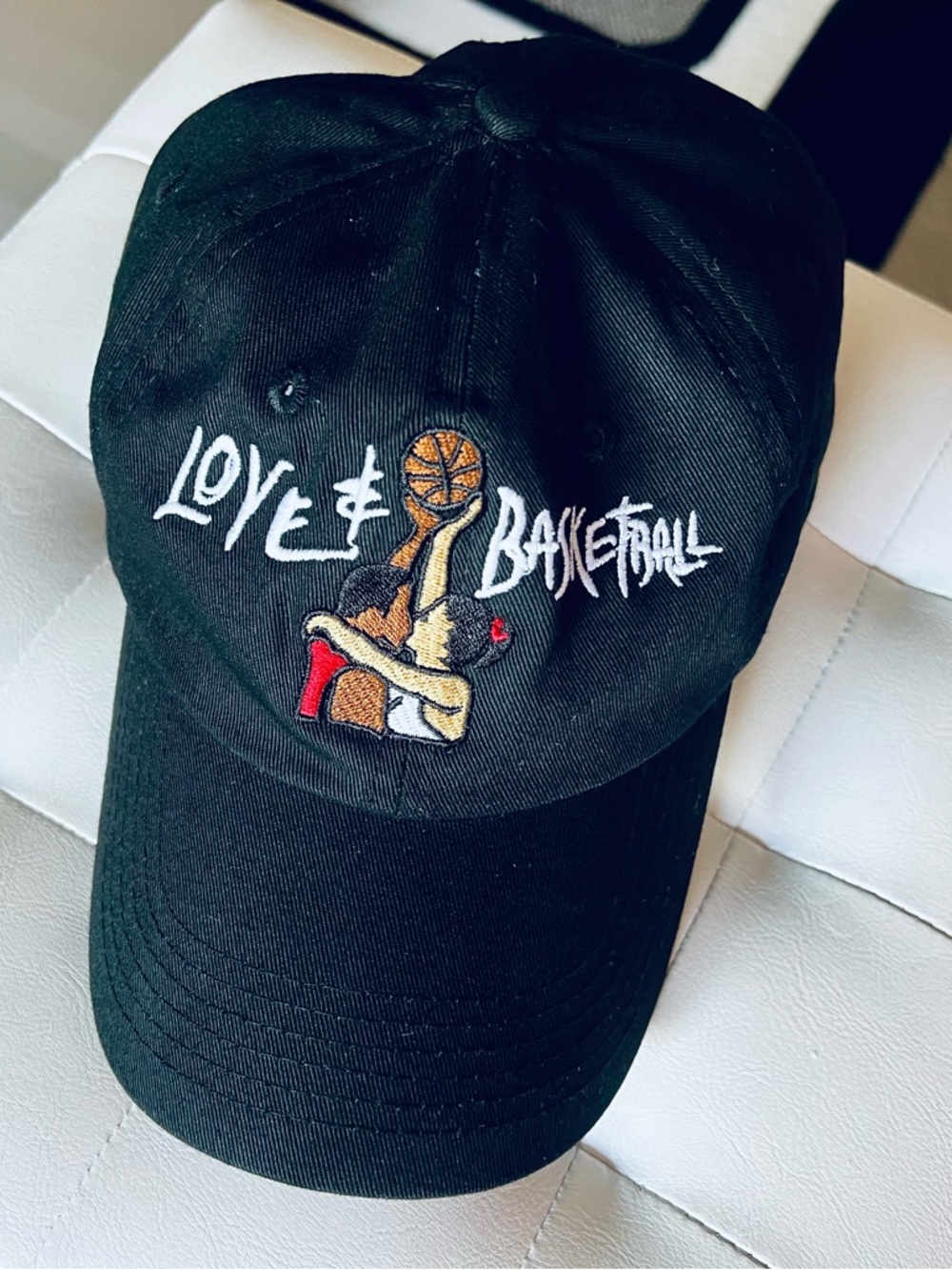Love & Basketball Adjustable Dad Hat Cap Black Unisex Embroidered/Disc Shipping